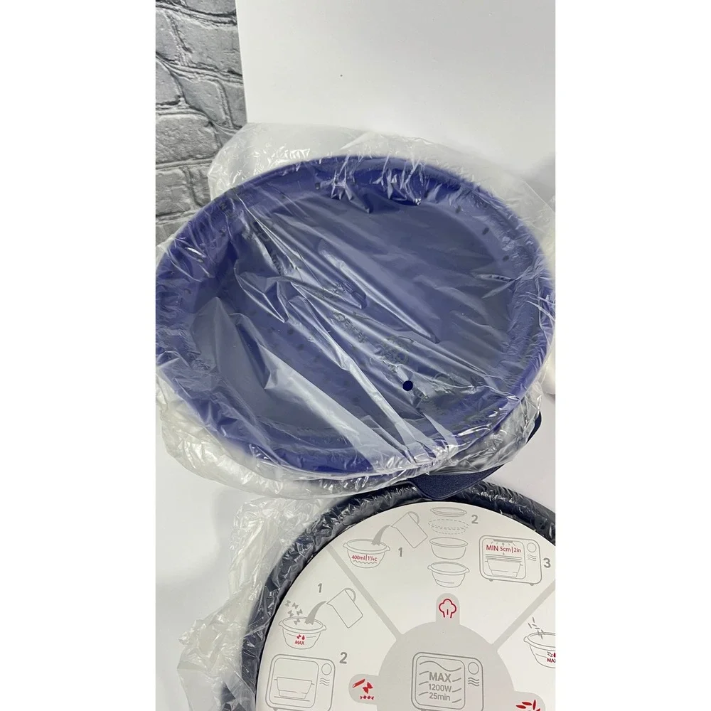 Tupperware Smart Multi-Cooker Microwave Steamer Cooker Cobalt Blue New Open Box